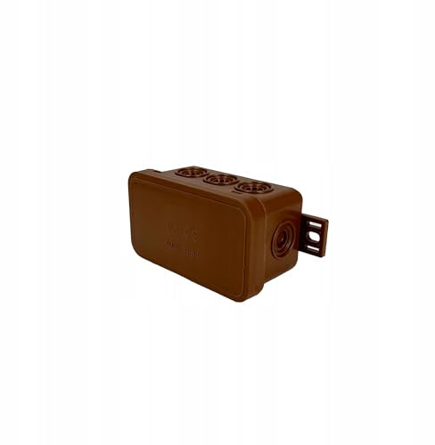EDO Aufputz-Abzweigdose IP54 Hermetisch 80x45x41 mm Braun, 8-Einführungen, Flexibel, Halogenfrei – Verteilerdose/Anschlussdose mit Ausgängen und Klickverschluss für Innen- und Außenbereich