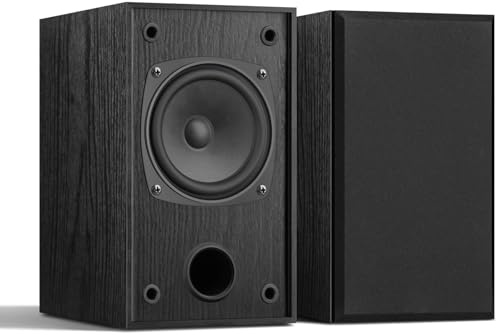 WMQ Coppia di altoparlanti passivi da scaffale, 30 W x 2, altoparlanti Hi-Fi stereo con driver full-range da 4 e montaggio a parete integrato, contenitore in legno MDF, ideale per giradischi