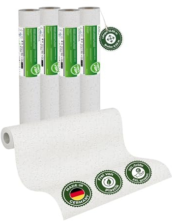 Veluxis Vliestapete 4er-Set GRANDIOSO Sprenkelstruktur – 15,00 m × 0,53 m | moderne Alternative zur Raufasertapete, Strukturtapete Sprenkelstruktur, überstreichbar, atmungsaktiv, Made in Germany
