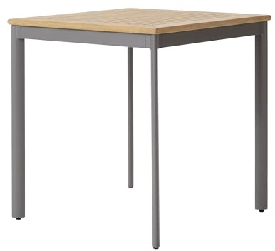 Dehner Gartentisch Colmar, Balkontisch, bis zu 4 Sitzplätze, 70 x 75 x 70 cm B/H/T, Aluminium/FSC® zertifiziertes Teakholz, anthrazit/naturfarben