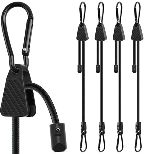 Goma elástica ajustable con mosquetón, 4 piezas de 45 cm Expander con gancho