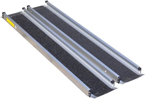 Aidapt 6FT Telescopic Wheelchair Ramps.Non-Slip Coating on Tread,Raised Edges,Scooter,Disability,Lock in Place,Compact Size,Lightweight Aluminium,Carry Bag Included,Use with Cars,Thresholds,Kerbs