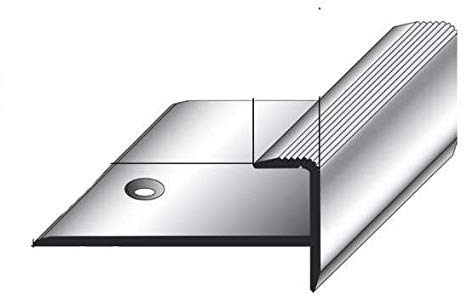 20 Meter (20 x 1 m) Einschubprofil, mit Nase für Laminat/Parkett, 10,3 mm Einfasshöhe, Alu eloxiert, gebohrt