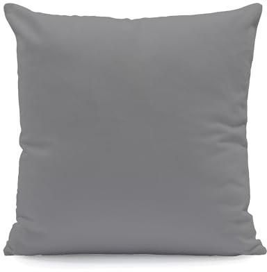 Hans-Textil-Shop Kissenbezug 40x60 cm Grau Uni – 100% Baumwolle Linon, Made in Europe – Kissenhülle mit Industrie-Reißverschluss für Sofa & Dekokissen