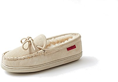 Reissner Lammfelle | Engel Hausschuhe ELBA | Mokassins | Veloursleder | Innenfutter echtes Merino Lammfell aus Australien | 45 beige