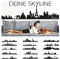 Wandora Wandtattoo Skyline Hamburg I schwarz (BxH) 100 x 23 cm I Wohnzimmer selbstklebend Sticker Aufkleber Stadt Städte der Welt Wandsticker Wandaufkleber W1366