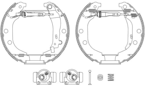 HELLA 8DB 355 004-371 Brake Shoe Set - R0710 - for e.g. PEUGEOT