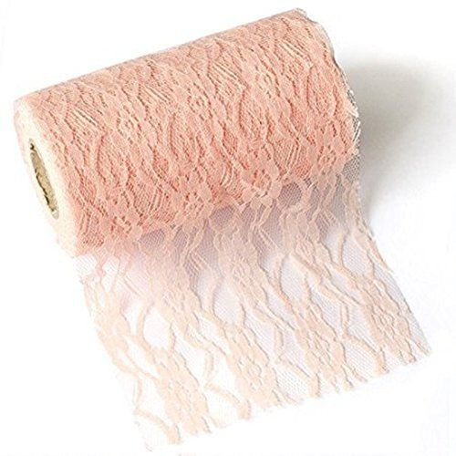 Yulakes Weinlese Spitze Spitzenbordüre Spitzenborte Stuhl Schärpe Band Tischläufer Tischband Hochzeit Festival Tischdekoration Spitze Rolle 15cm-30cm Breite (15cm x 22m, Champagne)