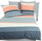 Janine Feinbiber Bettwäsche Davos 200x220 cm + 2X 80x80 cm Vintage blau Koralle