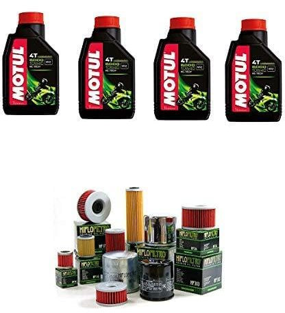 KIT TAGLIANDO FILTRO OLIO HIFLO + 4LT OLIO MOTUL COMPATIBILE CON Kawasaki ZR-7 750 1999 2003 SCOOTER MOTO