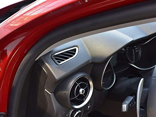 Interieur Stahlabdeckung für Alfa_Romeo STELVIO - 2 Stück Defrosterdüsen Rahmen Zubehör Edelstahl Gebürstet Blenden Cockpit Dekor