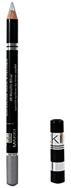 Makki 08 Shimmery Silver Waterline Kohl Eyeliner - Spezial Kajal für die inneren Augenlider - vitalisierend und wasserfest - empfindliche Augen hypoallergener Eyeliner