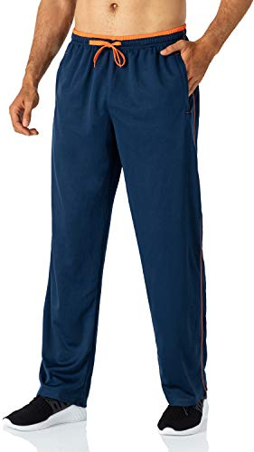 Butrends Jogginghose für Herren leichte schnell trocknende Herrenhose mit Reißverschlusstaschen Trainingshose mit elastischer Taille atmungsaktive Sporthose, Navy Blau-orange, XL