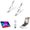 MAGIC SELECT. Supporto sollevatore pieghevole per tablet, cellulare, libro, eBook e portatili fino a 11, multiangolo, regolabile, antiscivolo con cuscinetti in silicone, colore: bianco