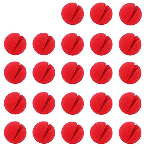50 Stück rote Clownsnase, Rot Nasen, Schaumzirkus Comic Nase, rote Schwammnasen, lustige Weihnachts-Halloween- -Dekorationsnase