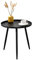 H JINHUI Black Round Side Table, Round Sofa Coffee Table, Modern Simple Metal Frame End Table, Bedside Table Nightstand for Small Spaces, Living Room, Bedroom, Balcony, 42(D) x 45(H) cm