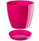 B2C Plant Pot Flower 20 Colours 9 sizes Gloss Plastic Plant Pots Planter Saucer Tray Deco (28 cm/ 11 inch, Pink)