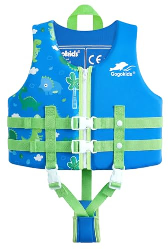 Gogokids Kinder Schwimm Weste Jungen Schwimmen Jacke - Bademode Neopren Weste Schwimmjacke Kinder Schwimmbekleidung für 1-9 Jahre alte Kinder