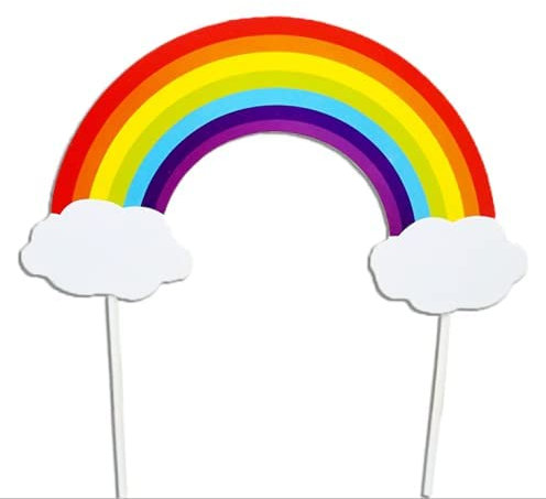 10 Pcs Cake Topper Rainbow Cake Decor Topper Birthday Baby Shower Party For Boys Girls Kids Birthday