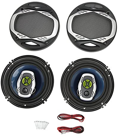 ciciglow Car Coaxial Speakers, 600W 4 Ohm Car Audio Coaxial Speakers System with Advanced Voice Coil Treble Bass 6.5inch Coaxial Car Loudspeaker for Car Sound Systems