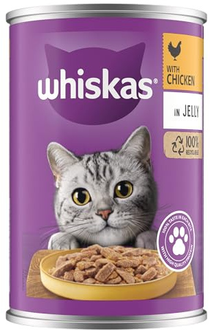 Whiskas 1+ Chicken in Jelly 1x400g Can, Adult Cat Wet Food