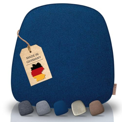 kontor28 - nachhaltiges Sitzkissen Stuhl Komfort, handgefertigt Made in Germany, 39 x 40 cm aus upcycling rPET Filz, Sitzauflage mit Polsterung - Outdoor geeignet & waschbar, Ozean 6er Set