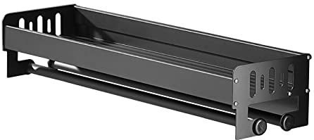 WORDFUN Soporte para Copa De Vino Colgante Negro Doble Capa, Soporte para Copa De Vino Invertido, Aluminio Metal Estante para Copas De Vino De Doble Capa, Puede Contener Cualquier Tipo De Vaso