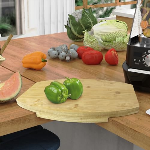 Bantlou Eck-Schneidebrett – Arbeitsplatten-Eck-Schneidebrett für Küche, Bambus-Holz-Schneidebrett mit Saftrille – passend für die Innenecke von Küchenarbeitsplatten – 39,9 x 27,9 x 2 cm