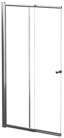 BADLAND Duschwand für Badewanne 100x150 Badewannenabtrennung 2-teilig EASY SLIDE Gehärtetes Glas 4 mm