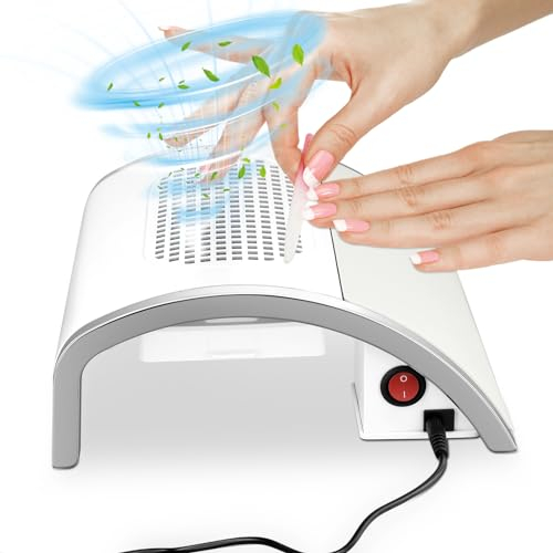 Nagel Staubsauger 80W,Staubabsaugung Für Nägel,Nagelstaubsauger Mit Filter,Mit 2 Staubsammelbeutel,Staubabsaugung Nagelstudio Für Maniküre Pediküre,Maniküre Pediküre,Persönlich Nagelstudio(White)