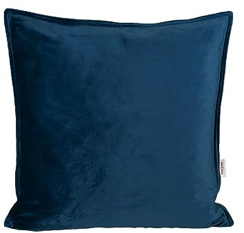 beties Samt&Sonders Serie, Kissenhülle ca. 40x40 cm in Admiral-blau mit dekorativer Jeansnaht, aus deutschem Unternehmen in hochwertiger Qualität