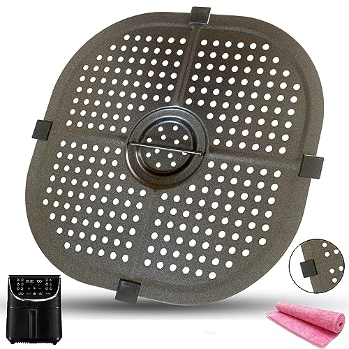 CyHiThai 7QT Square Air Fryer Crisper Tray for GAF798/GAF716/GAF778 Air Fryers, Premium Double Layer Non-stick Coating Air Fryer Grill Crisper Plate Insert Pan for Gourmia Air Fryer, Dishwasher Safe