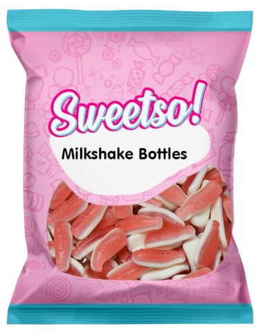Sweetso 1KG Milkshake Bottles Pick n Mix Sweets Sharing Bag