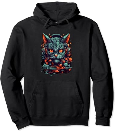 Animal Rave Bunt abstrakte Kopfhörer Headset Colorful Psy Pullover Hoodie