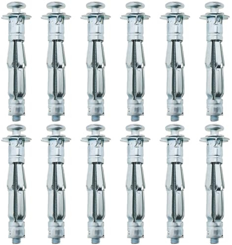 YINETTECH 25 Stück M5 x 52 mm Dehnschrauben, hohle Dehnschraube, verzinkter Karbonstahl, Dehnschraube, Hohlraumschraube für trockene Wände, Hohlziegel, Gips, Keramikfliesen