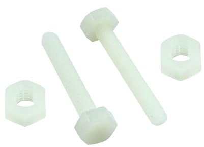Piutouyar Lot de 20 paires d'écrous hexagonaux en nylon blanc M4 x 25 mm