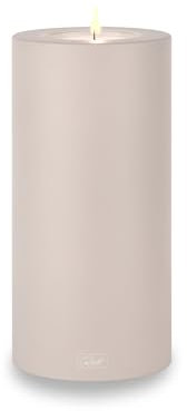 Qult Farluce Trend Cappuccino ∅ 8 + 10 cm • Teelichthalter in Kerzenform • Kerze • Kunststoffkerze in Kerzenoptik • Teelichtkerze mit Teelichteinsatz • inkl. Teelicht (Ø 10 H 21 cm)