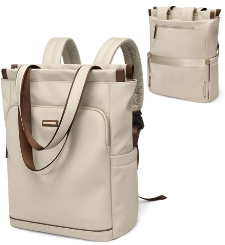 GOLF SUPAGS Sac à dos Convertible pour Ordinateur Portable pour Femmes Sac de Voyage Décontracté Notebook pour Travail Collège Voyage Loisirs (Abricot, 15.6 Pouces)