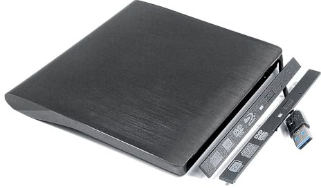 Sunvalley Custodia esterna USB 3.0 per lettore CD e DVD, masterizzatore ottico per laptop, desktop, notebook, PC, computer interno 9,5 9,0 mm, vassoio SATA drive super sottile ODD Caddy kit nero