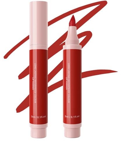 Lip Stain Marker Pen, Moisturising Lip Colour Liquid Lip Liner, Long Lasting Waterproof Smudgeproof Natural Effect, Women's Makeup Gift, Matte Colour Appearance (03, One Size)