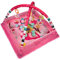 Spielmatte für Babys, Babyspielmatte für Bodenspiel, Krabbeldecke Baby mit Spielbogen abnehmbarem Babyspielzeug und kleiner Ball (Rosa-B)