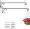Marrakech Juego de 2 ganchos de pared forjados a mano, color negro, 50 cm de largo, ganchos vintage para atornillar para cestas colgantes y plantas colgantes, soporte para dispositivos Tarmo para