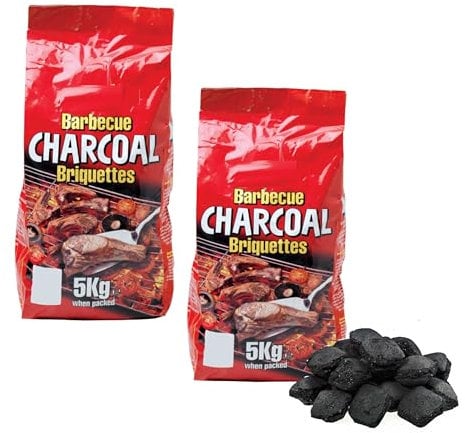 10kg Of Lumpwood BBQ Charcoal Briquettes - Easy Light BBQ Fuel - For Long Constant Heat - Ideal For Grilling Grilled Food.