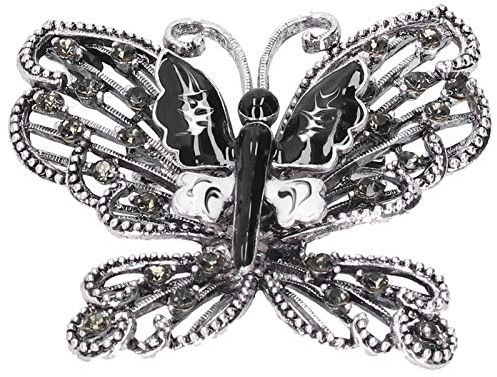 Dekaim Brosche Pin Diamant Hohl Schmetterling Anstecknadel Mantel Brosche Abzeichen Schwarz Party Corsage Zubehör, 60_x_180_cm, Zinklegierung (besteht aus komplexen Materialien)