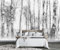 MIWEI Wallpaper Papier Peint Panoramique Forêt D'Arbres Noir Et Blanc Papier Peint Nature Intissé Murale Chambre Salon -F017-250cmX175cm