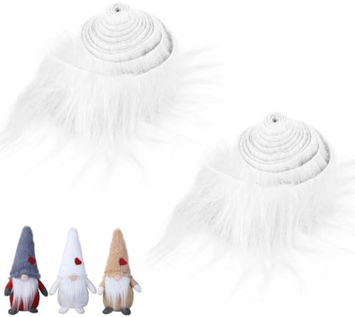 2 Stück 60 Zoll Kunstfell Band Kunstpelz Fellstoff,Fellband Plüsch Dekoband Plüsch Weiß Fellband Pelz Fluffy Stoff Craft Plüschstoff für Weihnachtsbaum Gnome Beard Santa Hair