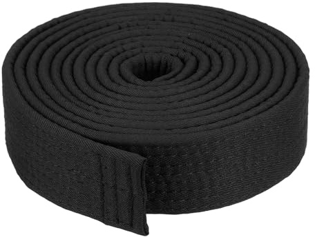PATIKIL Taekwondo Farbiger Ranggürtel,x,ft m, Polyester Kampfkunst Judo Karate Gürtel für Trainer Unterricht Praxis, Schwarz;