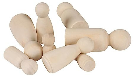 SEWOART 16 Stück Holzspielzeug Unfertige Puppen Für Jungen Und Marker Farbe Filz Garn Engel-puppenkörper