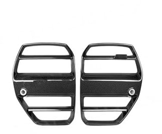 SXXJVES Kühlergrill Für 3er-Reihe, Für G80, Für M3, 4er-Reihe, Für G82, Für G83, Für M4 2021+ Dry Carbon Fiber Racing Grills Auto Frontstoßstangengrill Nieren Kühlergrill(Dry Carbon Fiber)