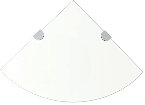 Myheimly Eckregale 2 STK. mit Verchromten Halterungen Glas Glasboden Glasplatte Glasscheibe Transparent 25x25cm